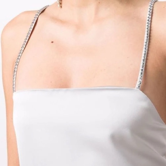 THE ATTICO Fujiko Satin Minidress in Silver sz US 8 IT 44 890$ - Picture 4 of 16